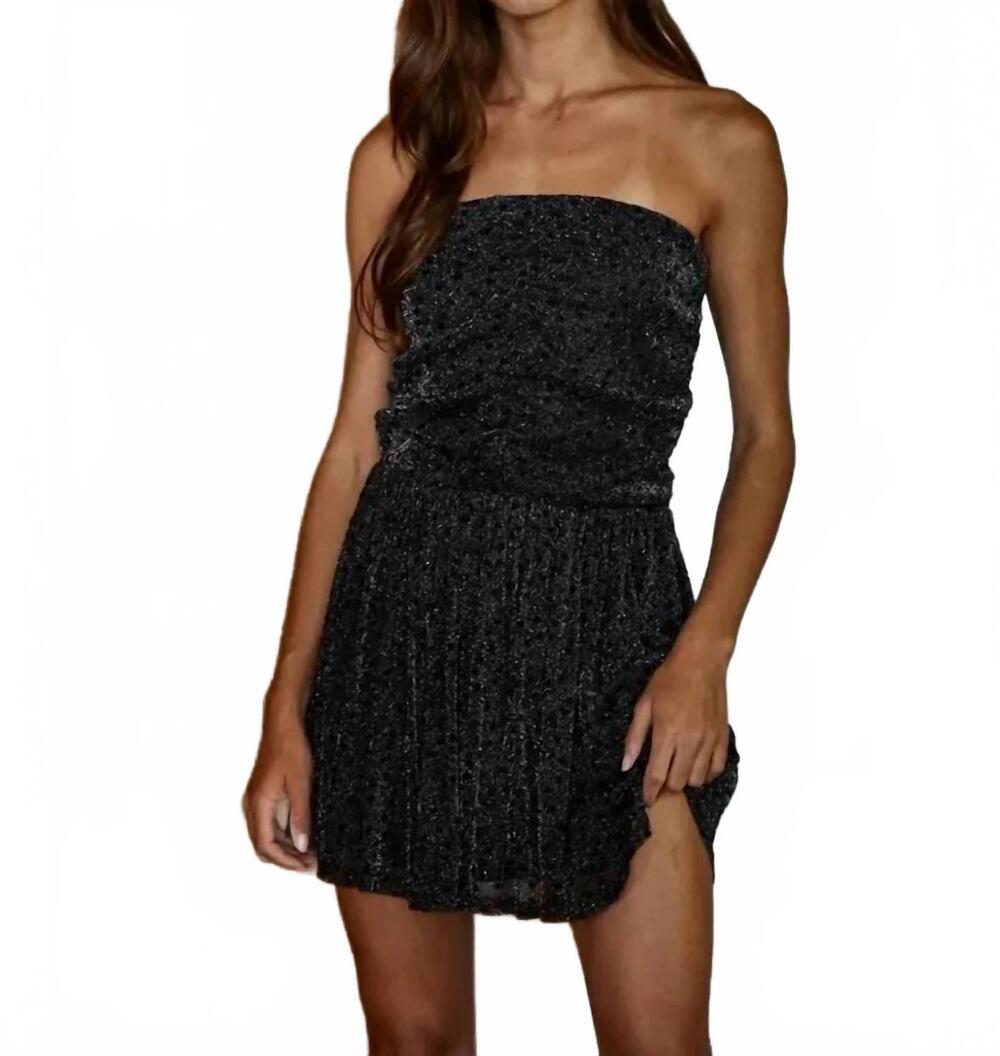 NEW BY TOGETHER lurex star mini dress in black/gold